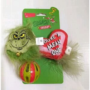 New The Grinch Who Stole Christmas 3 Pack Cat Toys with Catnip Inside HEART LOVE